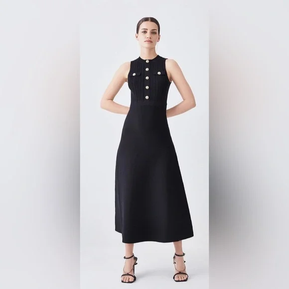 strapless open back dress Black Latin Roses 3d Flower Layered Maxi Dress main image 1